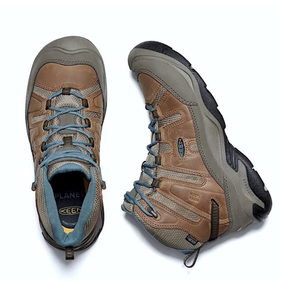 KEEN Circadia Women's 7 Mid Waterproof Leather Hiking Winter Boots -Tan and Gray - Picture 10 of 10